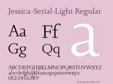 Jessica-Serial-Light Regular 1.0 Sun Oct 20 10:32:07 1996图片样张