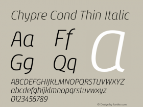 Chypre Cond Thin Italic Version 1.0图片样张