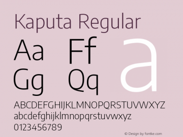 Kaputa Regular Version 2.910 Font Sample