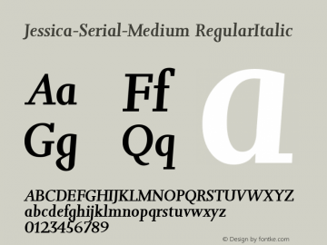 Jessica-Serial-Medium RegularItalic 1.0 Sun Oct 20 10:38:10 1996图片样张