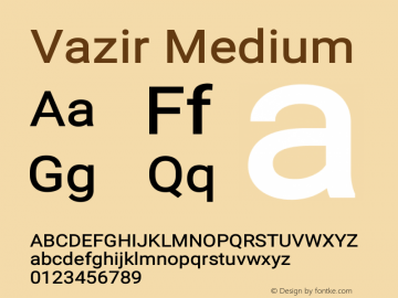 Vazir Medium Version 17.1.0 Font Sample
