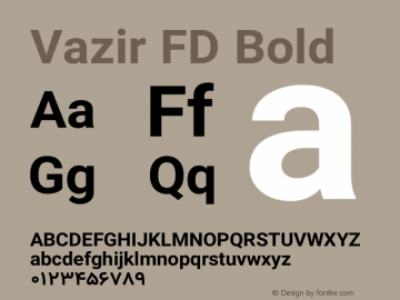 Vazir Bold FD Version 17.1.0 Font Sample