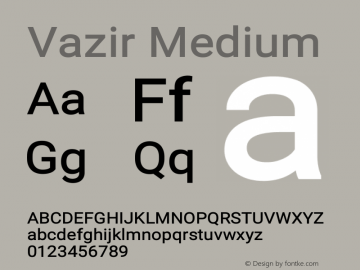 Vazir Medium Version 17.1.1 Font Sample
