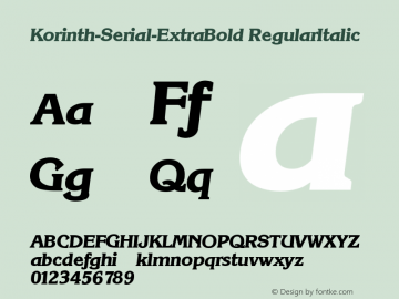 Korinth-Serial-ExtraBold RegularItalic 1.0 Sun Oct 20 10:54:37 1996图片样张