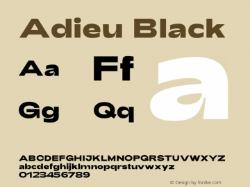 Adieu-Black Version 1.003;PS 001.003;hotconv 1.0.88;makeotf.lib2.5.64775图片样张