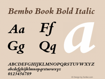 BemboBook-BoldItalic Version 1.02 Font Sample
