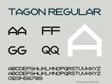 Tagon Version 1.00;January 16, 2018;FontCreator 11.0.0.2408 64-bit图片样张