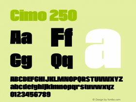 Cimo-250 Version 1.000;PS 001.000;hotconv 1.0.88;makeotf.lib2.5.64775图片样张