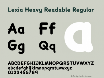 Lexia Heavy Readable W01 Rg Version 4.10 Font Sample