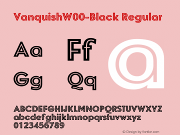 Vanquish W00 Black Version 2.00 Font Sample