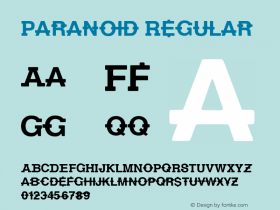 Paranoid Regular Version 1.000 Font Sample