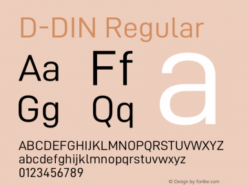 D-DIN Version 1.00 Font Sample