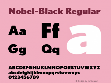 Nobel-Black Version 1.0; 2003; initial release Font Sample