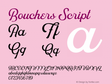 Bouchers Script Version 1.000 Font Sample
