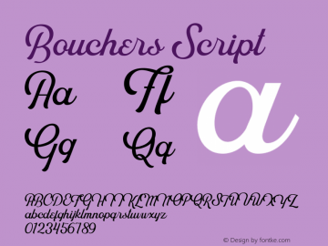 Bouchers Script Version 1.000 Font Sample