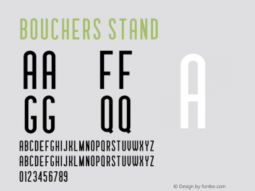 Bouchers Stand Version 1.000 Font Sample