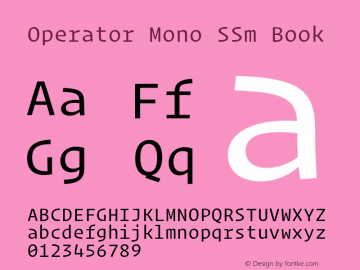 Operator Mono SSm Book Version 1.200 Font Sample