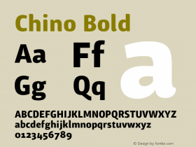 Chino Bold Version 1.000;PS 001.000;hotconv 1.0.38 Font Sample