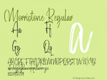 Morristone Version 1.000;PS 001.001;hotconv 1.0.56 Font Sample