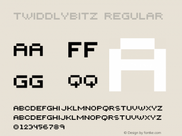 Twiddlybitz Version 1.000 2001 initial release Font Sample