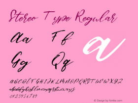 Stereo Type Regular Version 1.000 Font Sample