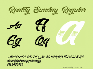 Reality Sunday 1.000 Font Sample