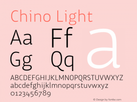 Chino Light Version 1.000 2007 ketempere release Font Sample