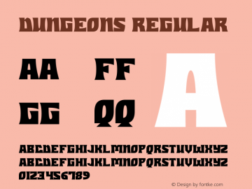 Dungeons Version 1.00 January 23, 2018, initial release Font Sample