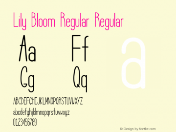 Lily Bloom Regular Regular  Font Sample