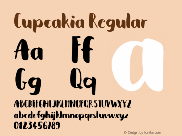 Cupcakia Version 1.0 Font Sample