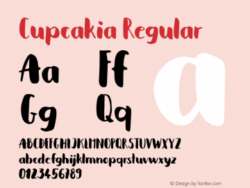 Cupcakia Version 1.0 Font Sample