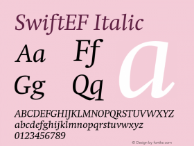 SwiftEF-RegularItalic 001.000图片样张