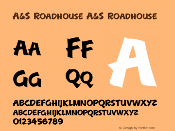 A&S Roadhouse Version 1.0     www.signfonts.com图片样张