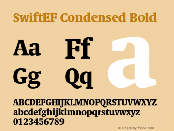 SwiftEF-BoldCondensed 001.000 Font Sample