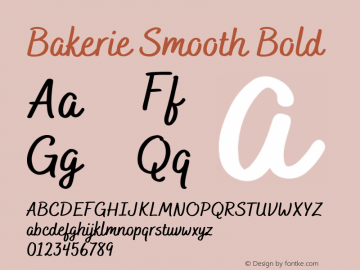 Bakerie Smooth Bold Version 1.000;PS 001.000;hotconv 1.0.88;makeotf.lib2.5.64775图片样张