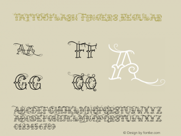 Tattooflash Fingers Regular Version Version: 1.001 Font Sample