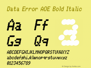 Data Error AOE Bold Italic Version 1.000 1999 initial release图片样张