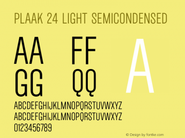 Plaak-24LightSemiCondensed Version 1.0图片样张