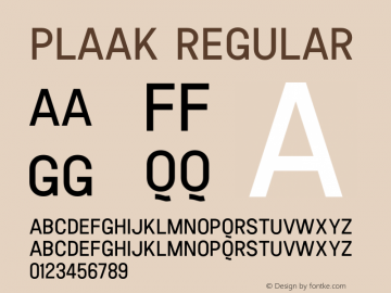 Plaak-35Regular Version 1.0 Font Sample