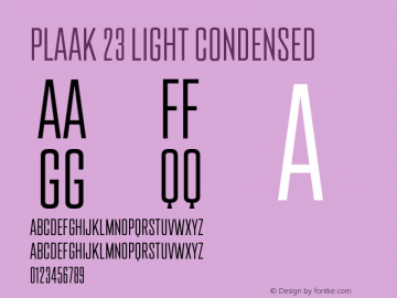 Plaak-23LightCondensed Version 1.0图片样张