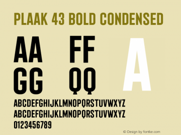 Plaak-43BoldCondensed Version 1.0图片样张