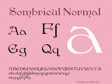 Sombrieul Normal Version 1.000 Font Sample