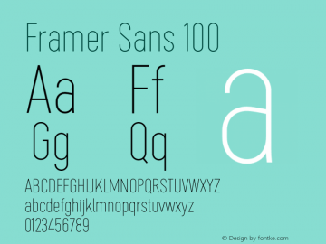 Framer Sans 100 2.0 Font Sample