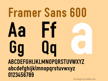 Framer Sans 600 2.0 Font Sample