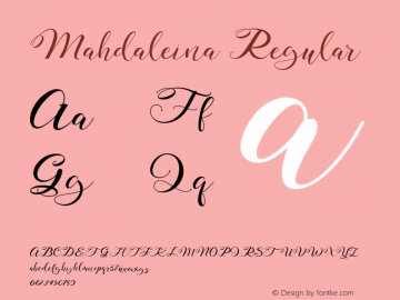 Mahdaleina Version 1.000 Font Sample