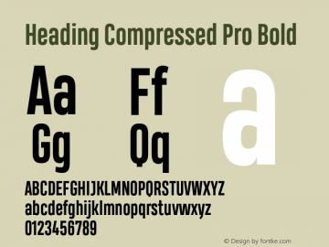 HeadingCompressedPro-Bold Version 1.001图片样张