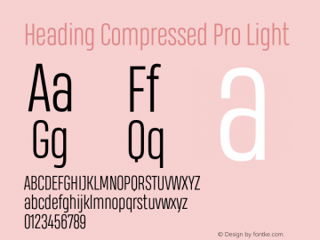 HeadingCompressedPro-Light Version 1.001图片样张