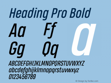 HeadingPro-Italic Version 1.001 Font Sample