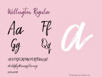 Wellington Regular Version 1.000 Font Sample