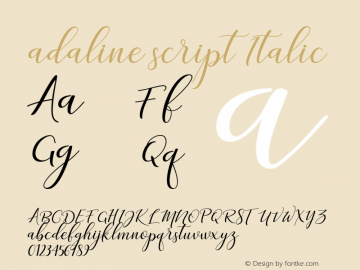adalinescript-Italic Version 1.000图片样张